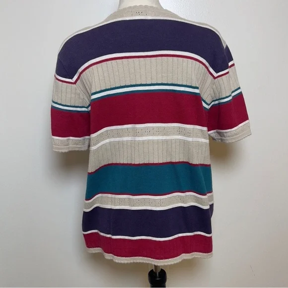 Vintage 90’s Alfred Dunner Floral Embroidered Knit Top Women’s Medium - Picture 3 of 9